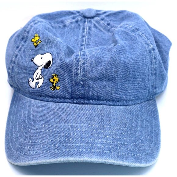 Peanuts Snoopy Woodstock Denim Cap Y2K Cartoon Streetwear Collectors Item - Picture 1 of 5